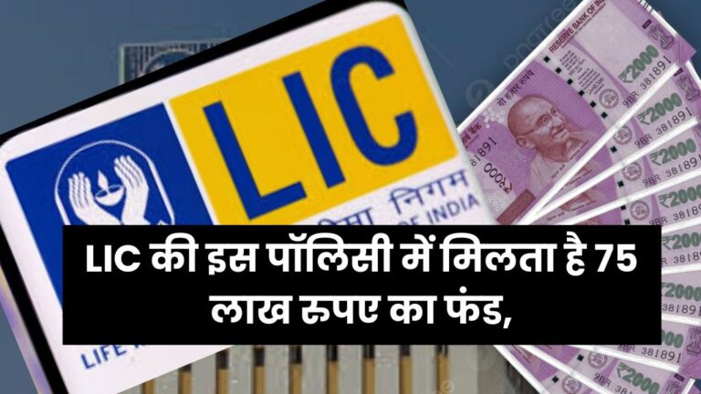 lic ki es policy me milta hai 75 lakh rupay ka fund